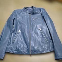 BLUE TORNADO レザージャケット 山羊革 ネイビー Lサイズ - メルカリ