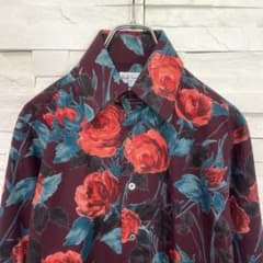 有名人着用✨Paul Smith ドット 薔薇柄 長袖 シャツ M ブラック 有名人着用 Paul Smith ポールスミス ドット 薔薇柄 長袖 シャツ M