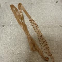 手編みビーズ ロングネックレス ベージュ系丸トップのサムネイル