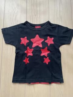 OJICO 星柄 Tシャツ ブラック/レッド　中古のサムネイル