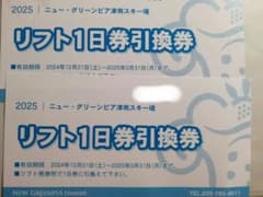 ニューグリーンピア津南スキー場 リフト1日券引換券のサムネイル