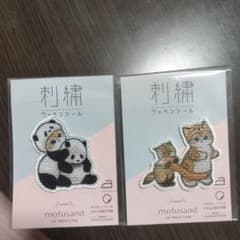 mofusand 刺繍ワッペンシール 2種セット パンダ 猫のサムネイル