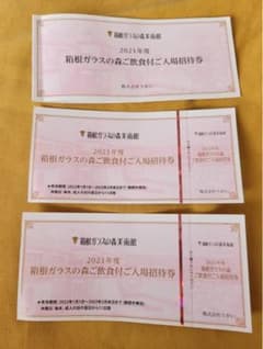 箱根ガラスの森美術館　株主優待　2枚のサムネイル