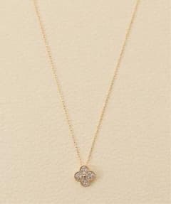 18KYG 0.17ct ダイヤモンド フラワーネックレス　プレゼントのサムネイル