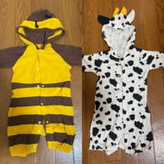 サイズ50〜60＊2wayオール＊2枚セット(ミツバチ、牛)のサムネイル