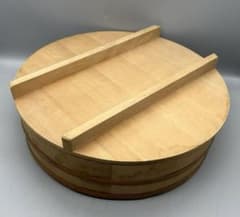 木製寿司桶銅タガ蓋付き飯台半切ちらし寿司37cm - メルカリ