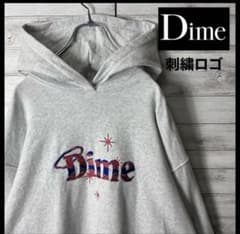 【美品】Dime ダイム 刺繍ロゴ パーカー グレーのサムネイル