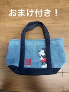 JAL 기내 판매 미키 마우스 90 주년 기념 토트 백 덤 파우치 첨부