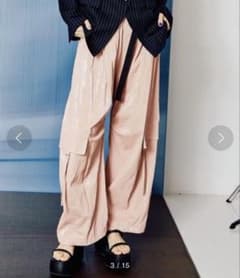 美品✨MAISON SPECIAL メタリックバナナ ワークパンツ ピンク 38のサムネイル