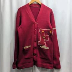 50s 60s Vintage レタードカーディガン L相当 - メルカリ