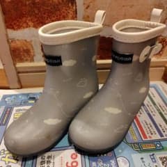 [18㌢] 雲柄 グレー 長靴のサムネイル