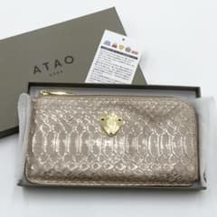 未使用級 アタオ 長財布 スリモ パイソン 箔 レザー ロゼ - メルカリ