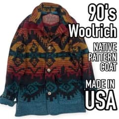 90s○USA製 ウールリッチ ネイティブ柄コート ヴィンテージ - メルカリ