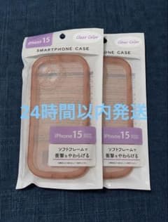 iPhone 15用 ソフトケース ピンク 2個セットのサムネイル