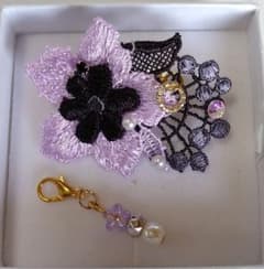 専用⑬ お花レースモチーフ パッチんチャーム★ハンドメイド★チャームセットのサムネイル