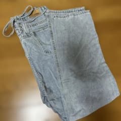 FASHION JEANS レースアップ デニムパンツ ライトブルーのサムネイル