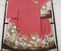 訪問着 花柄 ピンク×茶色×金　入学式のサムネイル