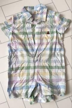 Baby Gap チェック柄 ロンパース 70cm 帽子付きのサムネイル