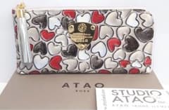 お値下げ　美品アタオ　リモプラチナグラス長財布　箱、証明書付き　定価33000円のサムネイル