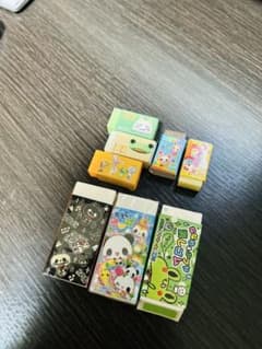「平成レトロ」カエル、ロック、どうぶつ消しゴム8個セットのサムネイル