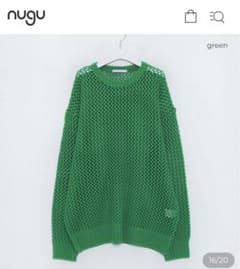 nugu メッシュラウンドニット グリーンのサムネイル