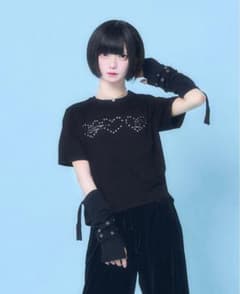 Hauls きらきらハートのプリントTEEしゃつ ブラックのサムネイル