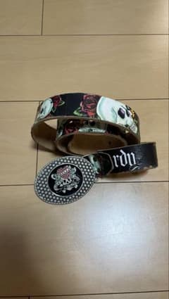 Ed Hardy エドハーディー レザーベルト スカル 骸骨 薔薇 - メルカリ