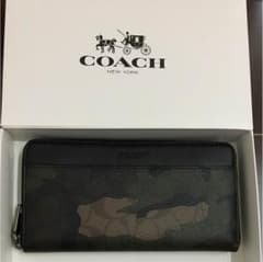 新品未使用 コーチ 迷彩カモフラ柄プリント 長財布ラウンドファスナーのサムネイル