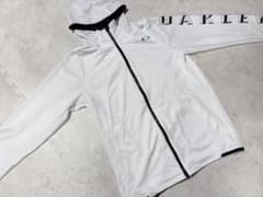Oakley フード付き　ジャージ　L 白　ホワイト　パーカー　チャック　ジップ
