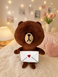 LINE FRIENDS ブラウン ぬいぐるみ レターのサムネイル