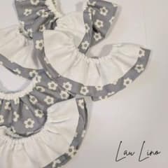 ハンドメイド　ベビースタイ　花柄　ダブルガーゼのサムネイル