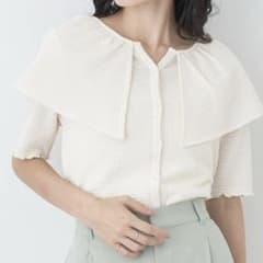 earth music&ecology ビッグカラー 半袖 ブラウスのサムネイル