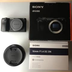 SONY α6300本体とSIGMA 16mm F1.4 DC DN単焦点レンズのサムネイル