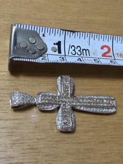K18 ホワイトゴールド ダイヤモンド クロス ペンダントトップのサムネイル