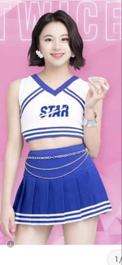 チアリーダー風 コスプレ 衣装 セットアップ ブルー ホワイトsize XSのサムネイル