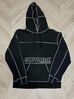 Supreme コントラストステッチ パーカー ブラックのサムネイル