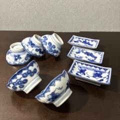 昭和レトロ 鍋島 唐子 波形小鉢5個＋角皿3個セット - メルカリ
