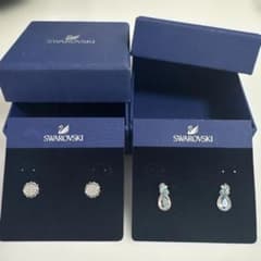 Swarovski ピアス 2ペア シルバー　2個セットのサムネイル