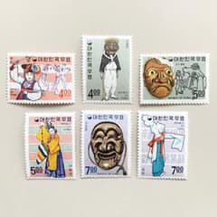 外国切手6枚（韓国：民族衣装、伝統舞踊） - メルカリ