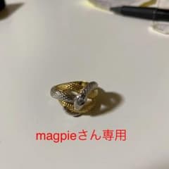 三越購入 K18 PT900 ヘビ　リング　指輪　ゴールド　シルバーのサムネイル