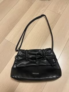 未使用品★ リボン ショルダーバッグ ブラックのサムネイル