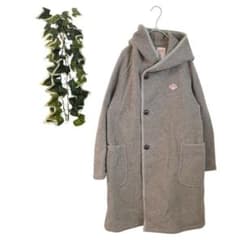 S】 ダントン ロングコート ウールモッサ フード付き くるみボタン