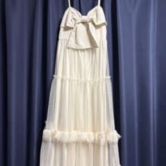 ビッグリボン チュール キャミワンピース アイボリー tu1104のサムネイル