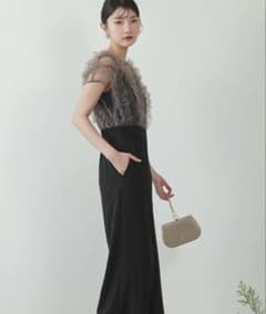 ボリューム チュール ギャザーハイウエスト パンツドレス 結婚式 オケージョンのサムネイル