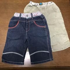 120cmデニムハーフパンツ2枚組！のサムネイル