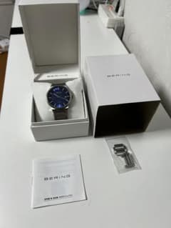 BERING 15239-777 チタン ソーラー メンズ腕時計 青文字盤 箱付 - メルカリ