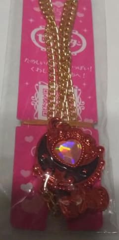 【匿名配送】セボンスター　ハート型宝石付き月モチーフペンダント