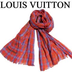 みい　正規品LOUISVITTONマサイダミエチェックストール 12SS ルイヴィトン エトール マサイ モノグラム チェック ストール