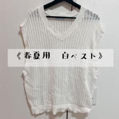 【値下げしました】春夏 Vネック白ニットベストのサムネイル