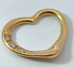 Ｋ１８ オープンハート チャーム １８金 ７５０